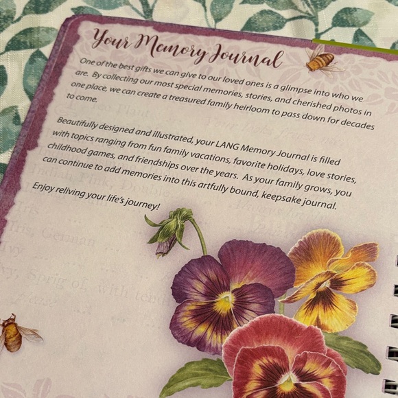 Purple Floral Pansies Personal Recollections Memory Journal NWT Lang - Picture 16 of 16